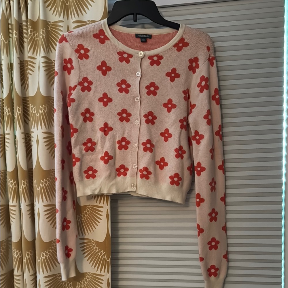 Wild Fable Daisy Floral Cropped Cardigan